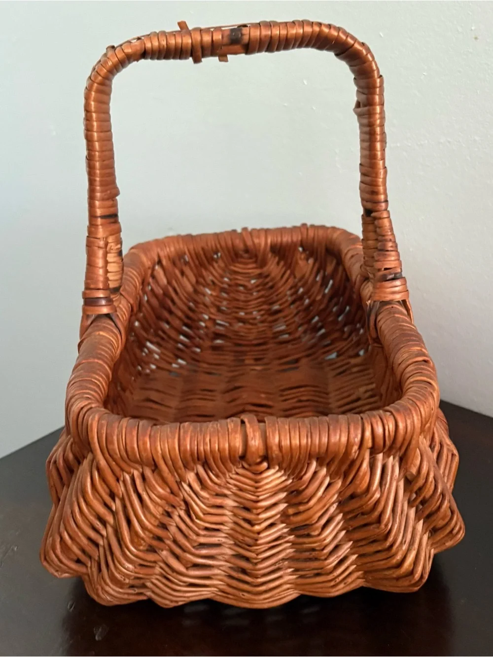 Source Unknown Woven Basket with Handle - Brown